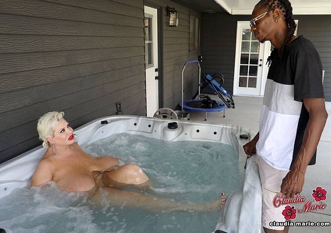 Claudia Marie Interracial Hot Tub