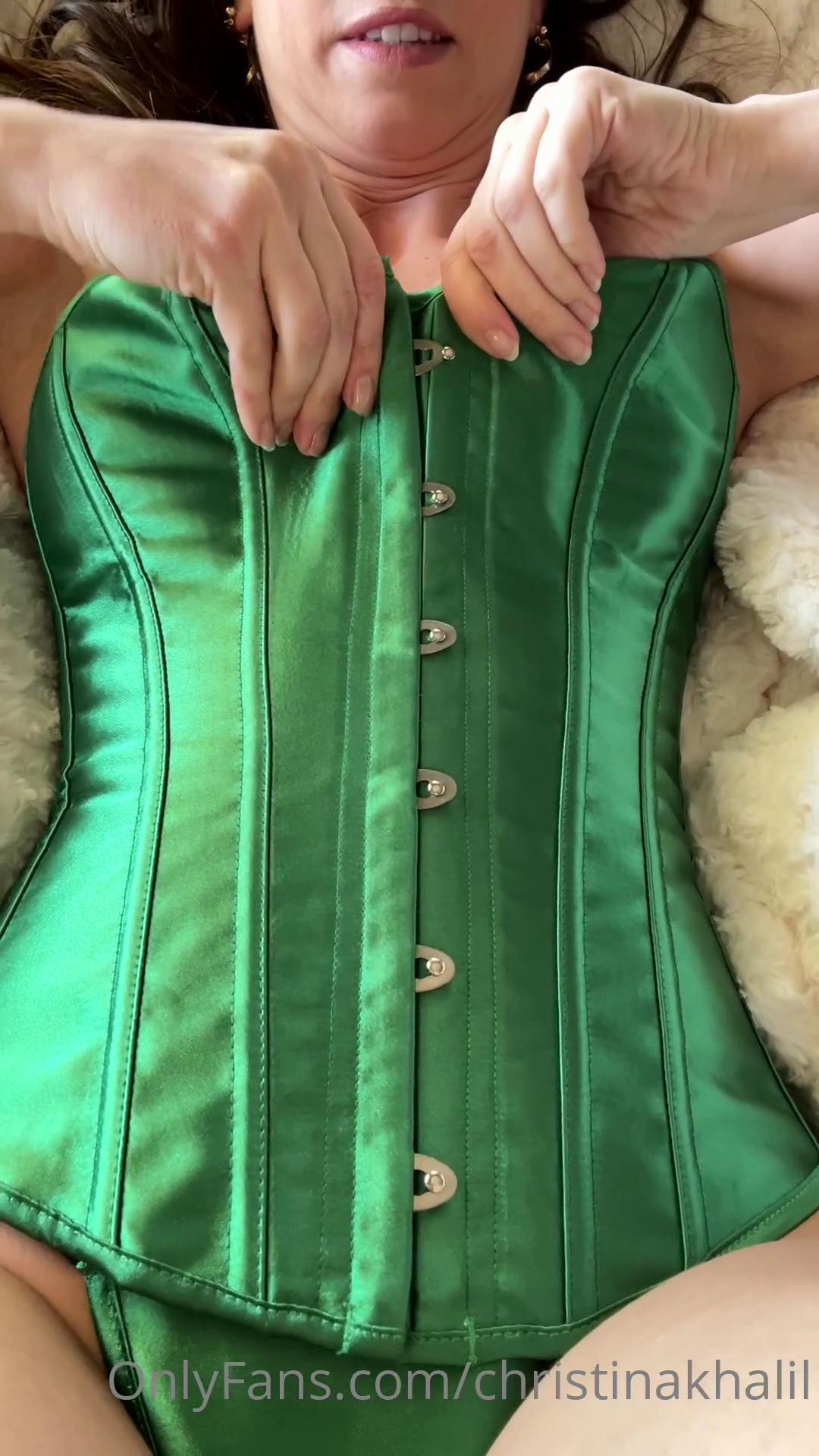 Christina Khalil Green Corset Strip Onlyfans Video Leaked