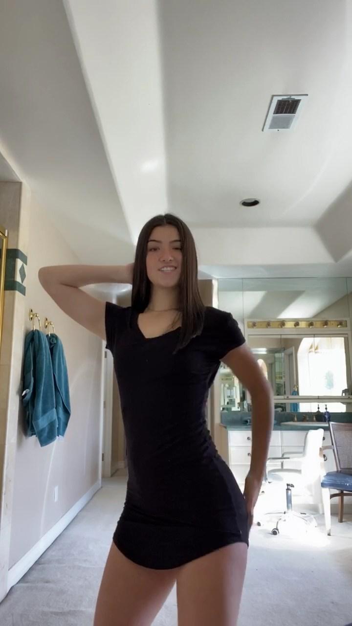 Charli Damelio See Through Mini Dress Dance Video Leaked